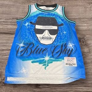 Breaking Bad Nostalgia Blue and White Graphic Tank Top